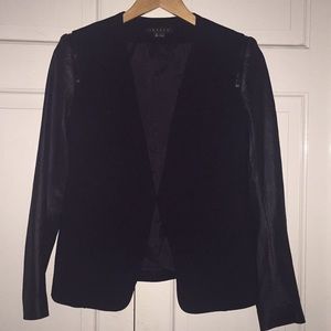Theory knit/leather blazer